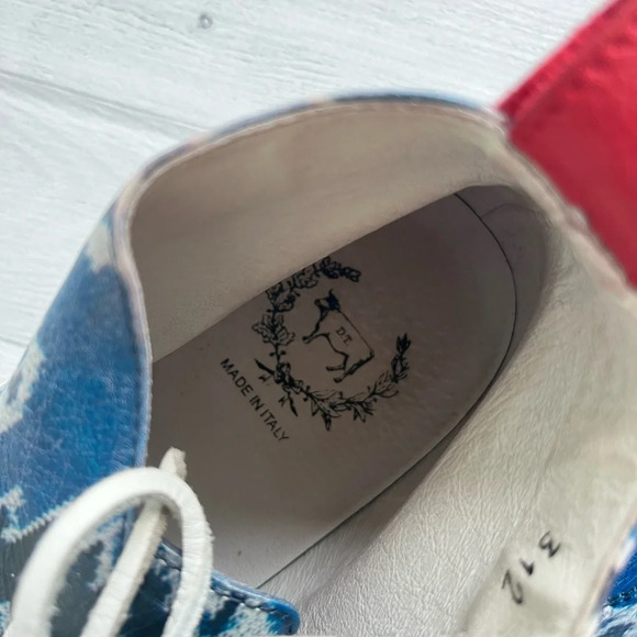 RARE Del Toro Blue Printed Leather Chukka Sneaker Size 11 - Picture 9 of 10